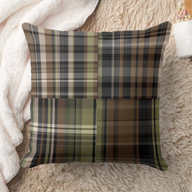 Camo Plaid Abstract Cushion (Blanket)