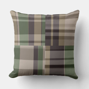 Camo Plaid Geometric Cushion