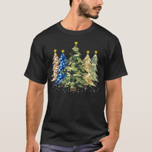 Camo Print Christmas Trees with Camoue Print Xmas T-Shirt