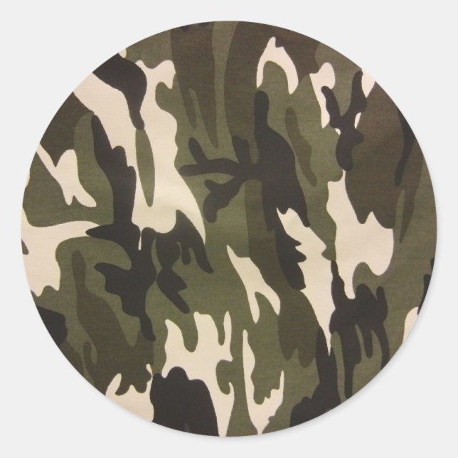 Camo Print Classic Round Sticker (Front)