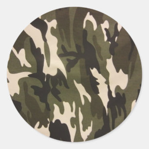 Camo Print Classic Round Sticker