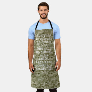 Camo Pull up a Stool Let's Make Something Apron