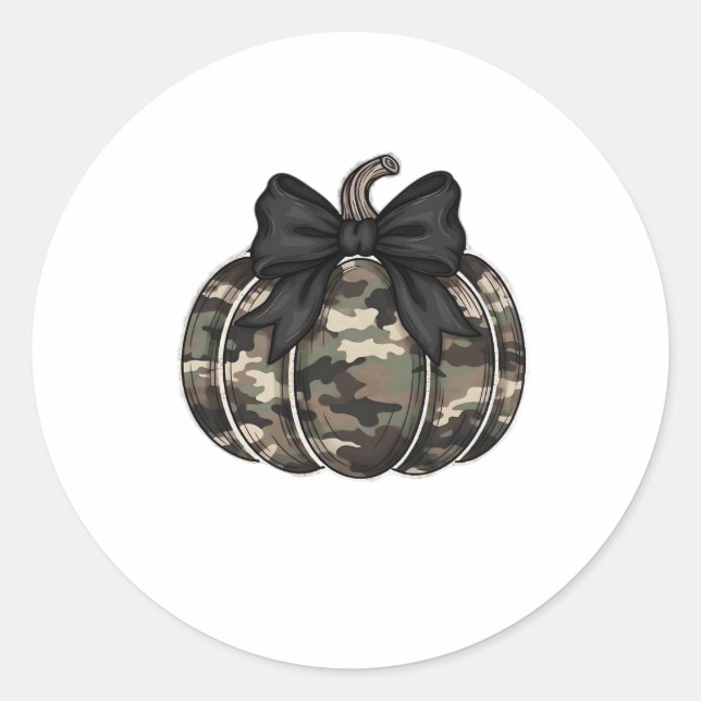 Camo Pumpkin Classic T-Shirt.png Classic Round Sticker (Front)