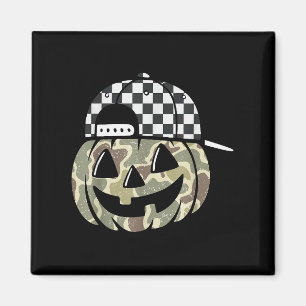 Camo Pumpkin Jack O Lantern Face Camouflage Hallow Magnet
