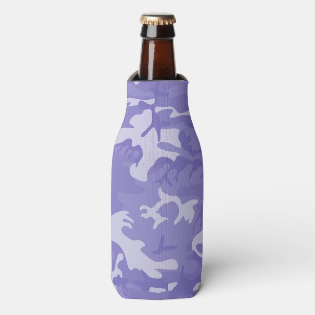 Camo Purple Bottle Cooler (Bottle Front)