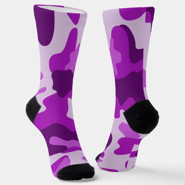 Camo Purple Socks (Angled)