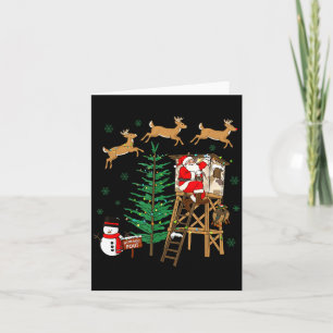 Camo Santa Christmas Deer Hunting Camouflage Hunte Card