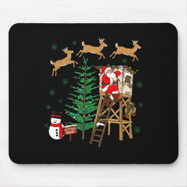 Camo Santa Christmas Deer Hunting Camouflage Hunte Mouse Pad (Front)