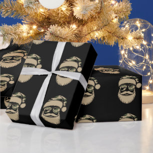 Camo Santa Claus Sunglasses Xmas Camouflage  Wrapping Paper