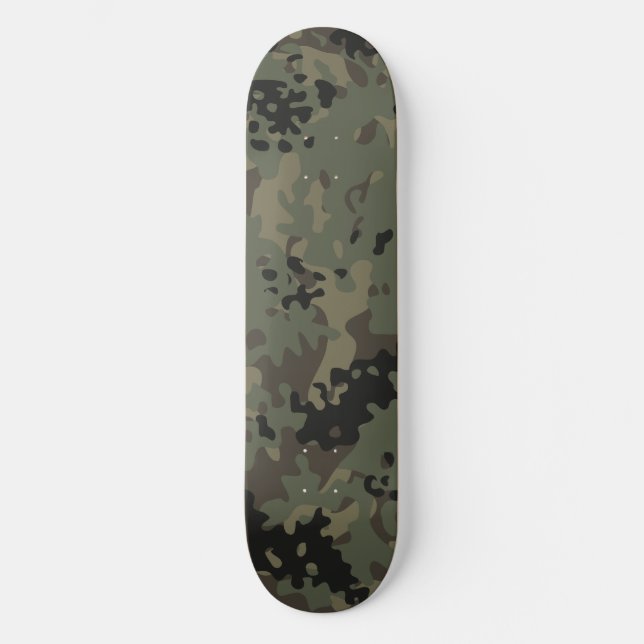 Camo Skateboard Green Black Brown (Front)