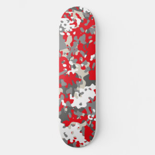 Camo Skateboard Red Black Gray White