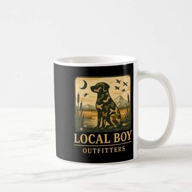 Camo Southern Local Boy Duck Hunting Black Lab Out Coffee Mug (Right)