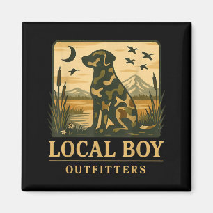 Camo Southern Local Boy Duck Hunting Black Lab Out Magnet