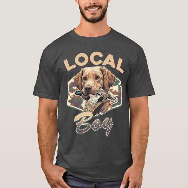 Camo Southern Local Boy Labrador Duck Hunting Outd T-Shirt (Front)