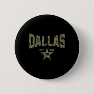 Camo Souvenir Usa Star Dallas Texas 6 Cm Round Badge