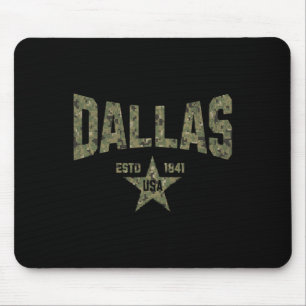 Camo Souvenir Usa Star Dallas Texas Mouse Pad