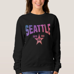 Camo Souvenir USA Star Seattle Washington Sweatshirt