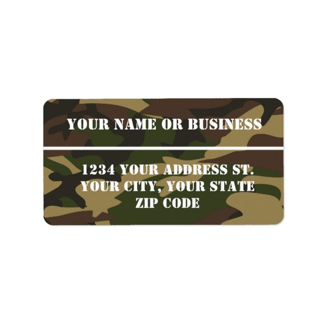 Camo Stencil Address Label (Front)