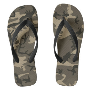 Camo Summer Desert Brown Tan Sandals Flip Flops 