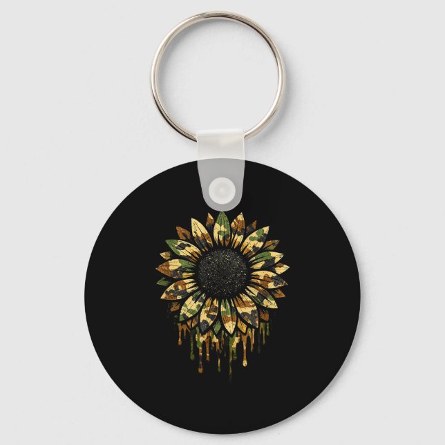 Camo sunflower hunting  key ring (Front)