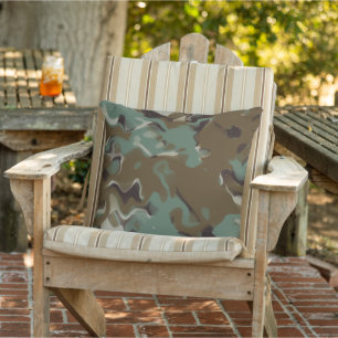 Camo Swirl Marble Abstract Cushion