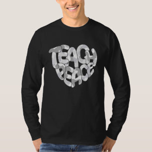 Camo Teach Peace Love Inspiration Hippie Teacher 2 T-Shirt