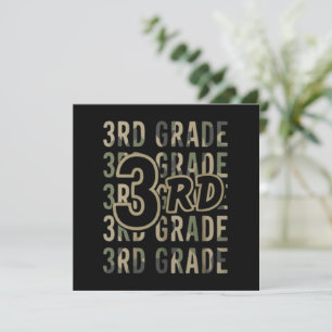 Camo Team 3rd Grade Squad Back To School Teacher  Invitation