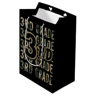 Camo Team 3rd Grade Squad Back To School Teacher Medium Gift Bag