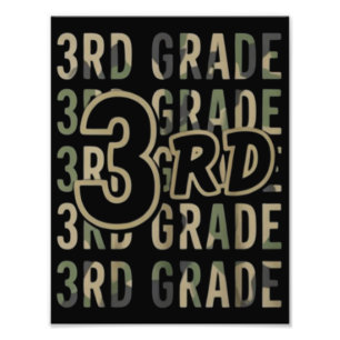 Camo Team 3rd Grade Squad Back To School Teacher Photo Print