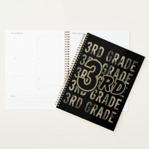 Camo Team 3rd Grade Squad Back To School Teacher  Planner
