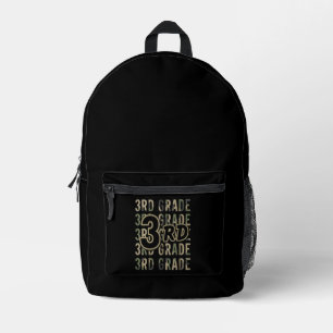 Camo Team 3rd Grade Squad Back To School Teacher  Printed Backpack