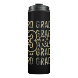 Camo Team 3rd Grade Squad Back To School Teacher Thermal Tumbler