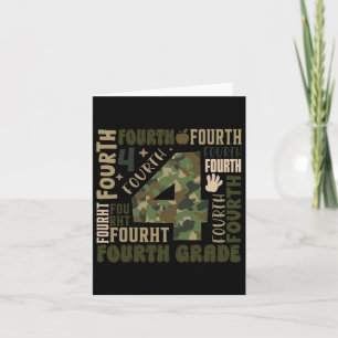 Camo Team 4th Grade Squad Back To School Teacher K Card