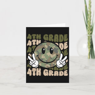 Camo Team 4th Grade Squad Bruh We Back Teacher Kid Card