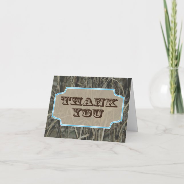 Camo Thank you note cards Blue (Front)