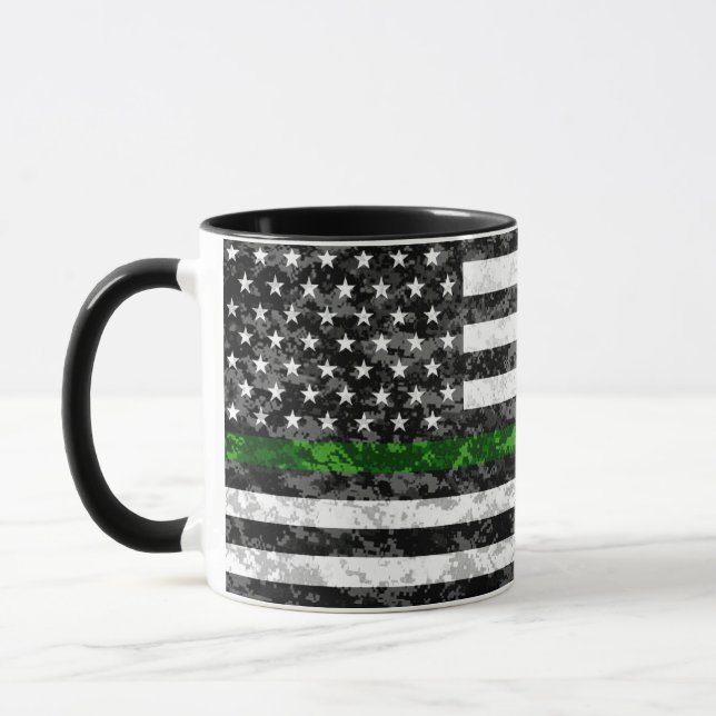 Camo Thin Green Line Flag Mug (Left)