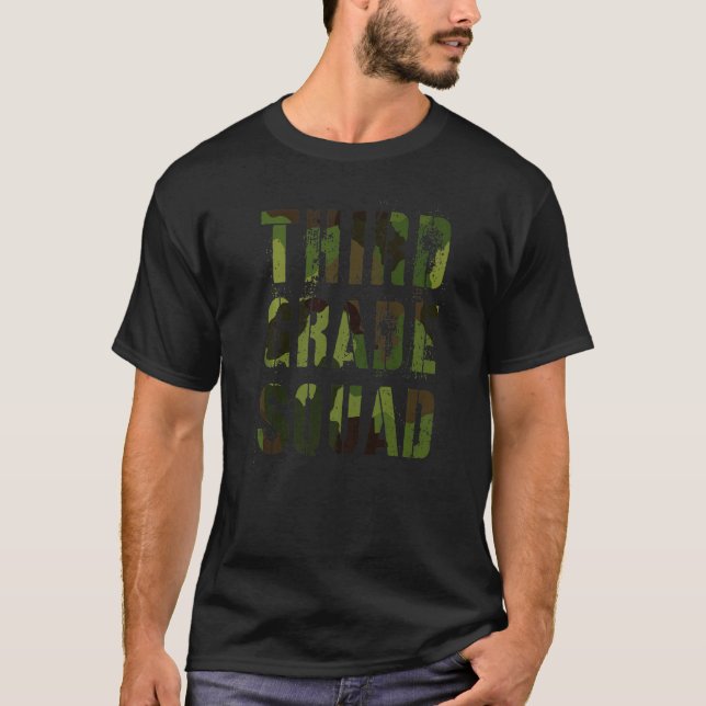 Camo Third Grade Squad Teacher Hello 3rd Grader Vi T-Shirt (Front)