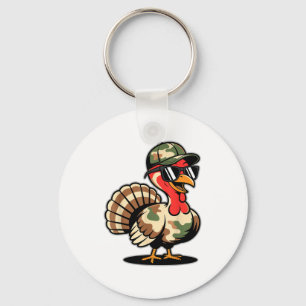 Camo Turkey Day Hunting Fall Thanksgiving  Key Ring