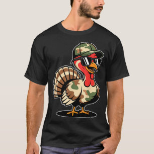 Camo Turkey Day Hunting Fall Thanksgiving T-Shirt