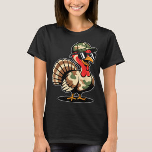 Camo Turkey Day Hunting Fall Thanksgiving  T-Shirt