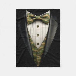 Camo Tuxedo 4th Of July Camoflauge Halloween Costu Fleece Blanket