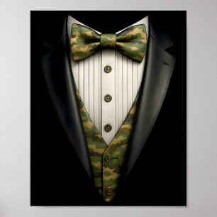 Camo Tuxedo 4th Of July Camoflauge Halloween Costu Poster