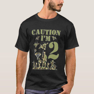 Camo Two Birthday Boy Military 2nd Party Boys Age  T-Shirt