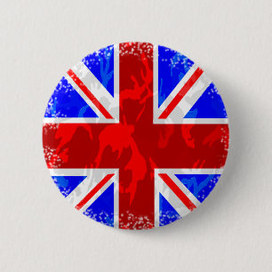 Camo Union Jack 6 Cm Round Badge