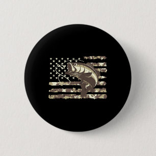 Camo Us Flag B Fish Cool Fishing Patriotic Men Wom 6 Cm Round Badge