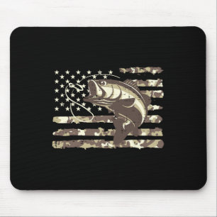 Camo Us Flag B Fish Cool Fishing Patriotic Men Wom Mouse Pad