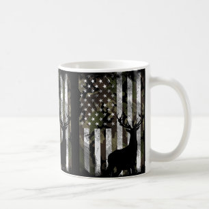 Camo Us Flag Deer Elk Buck Camoflage Hunting Hunte Coffee Mug