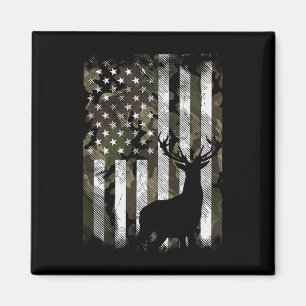 Camo Us Flag Deer Elk Buck Camoflage Hunting Hunte Magnet