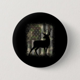 Camo Us Flag Deer Elk Buck Hunting Camouflage Hunt 6 Cm Round Badge