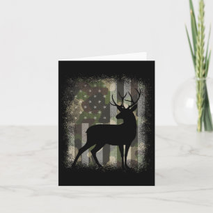 Camo Us Flag Deer Elk Buck Hunting Camouflage Hunt Card